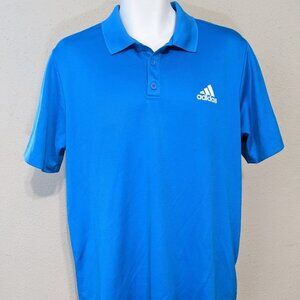 Adidas Primegreen Polo Shirt Men's Size L Blue Short Sleeve Golf